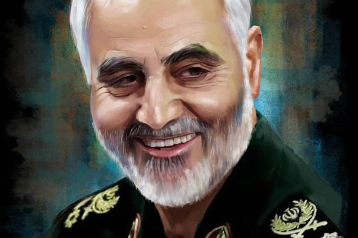  نقاشی چهره شهید قاسم سلیمانی