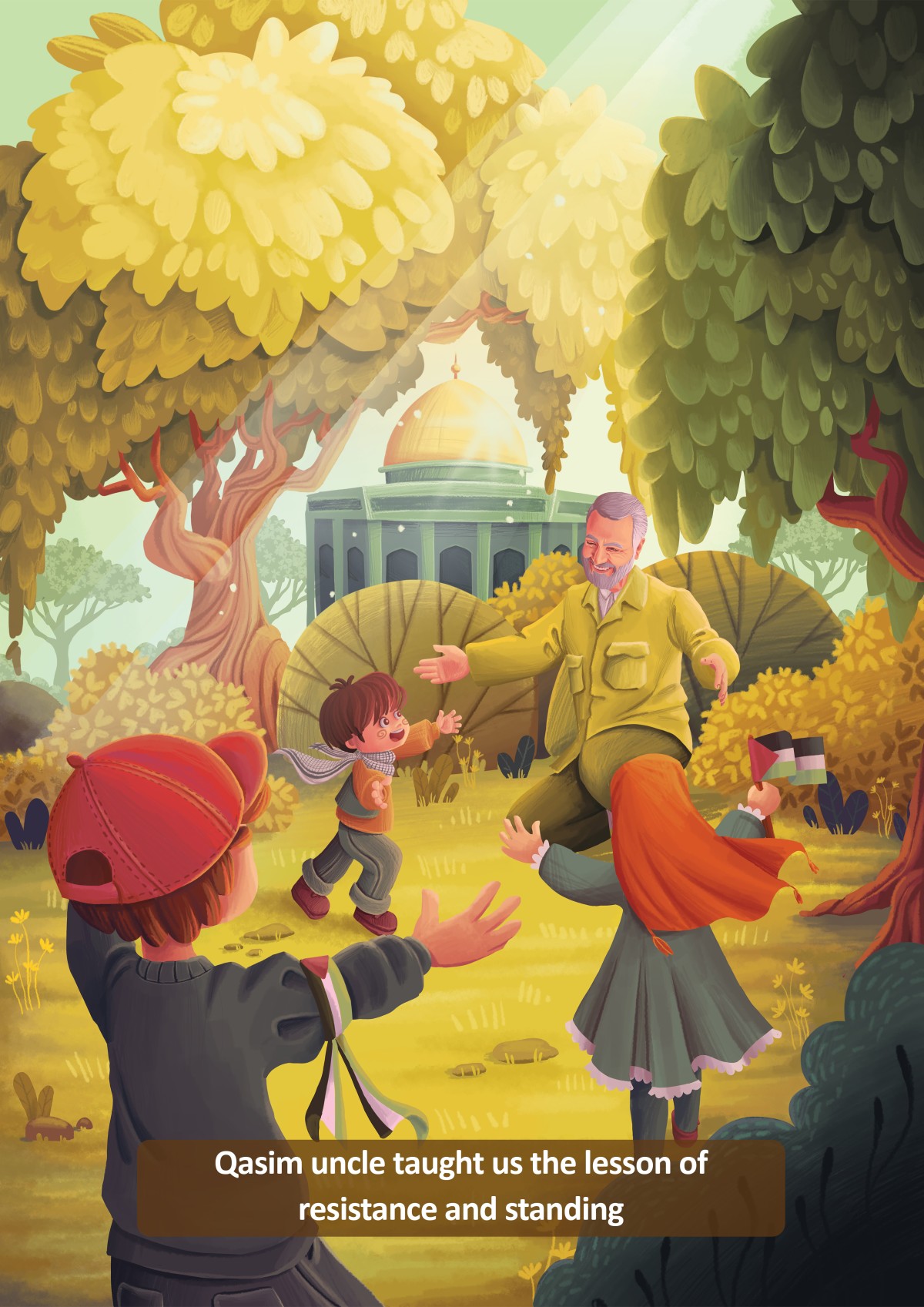 Children's drawing Haj Qasim and Quds