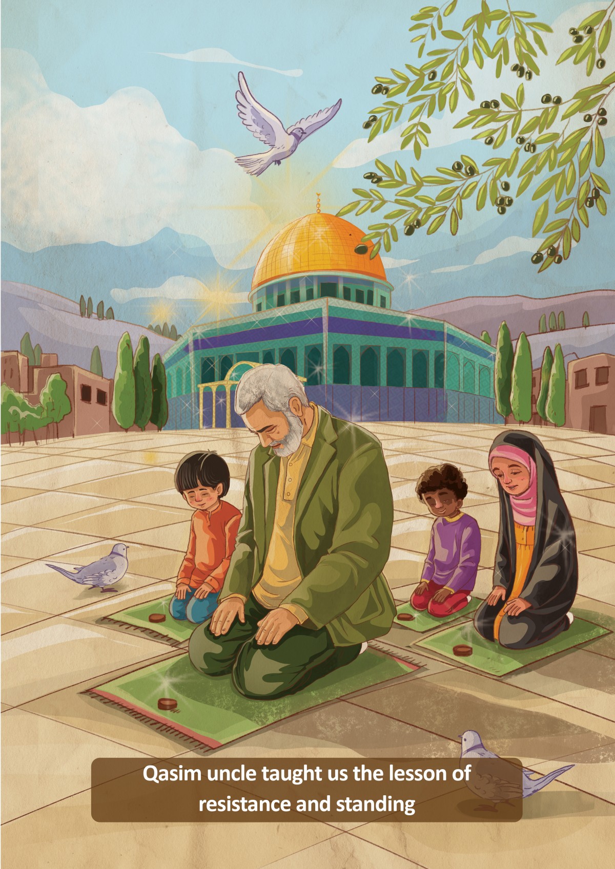Children's drawing Haj Qasim and Quds