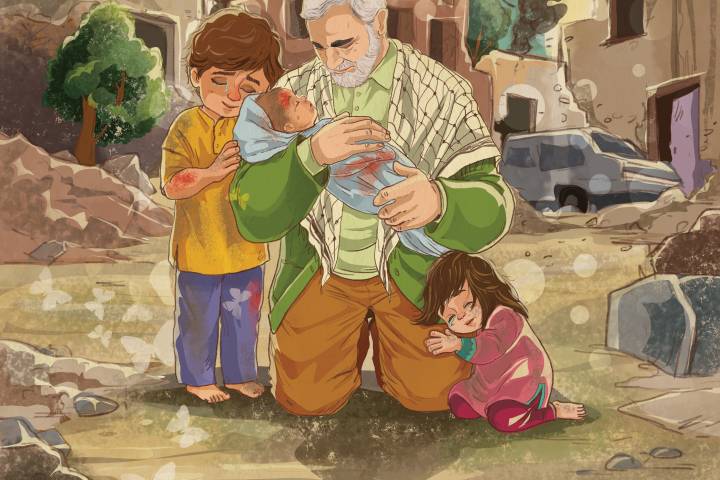 Children's drawing Haj Qasim and Quds