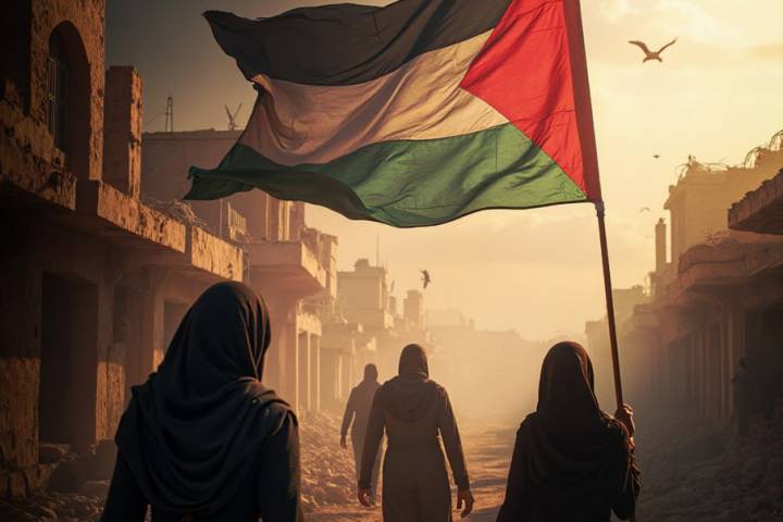 ” السلام على النساء و رجال المقاومین الفلسطينين “